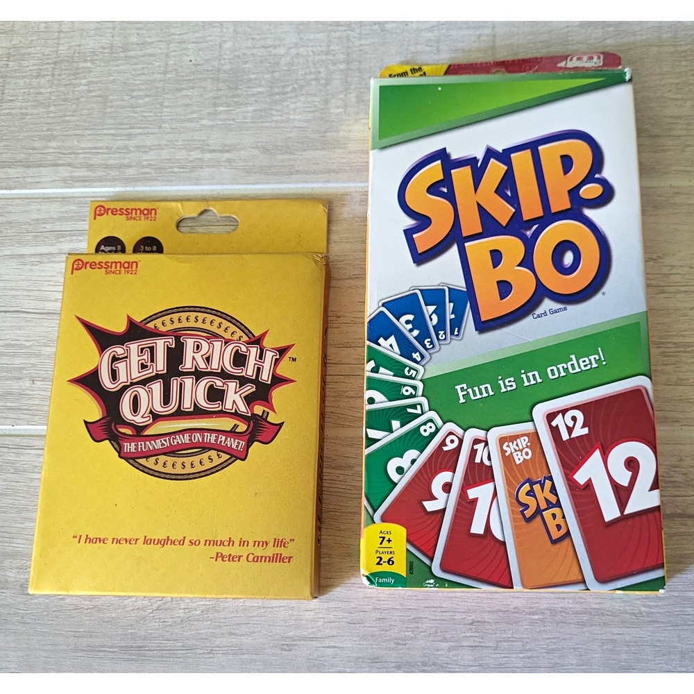 Mattel 42050 Skip-Bo Card Game - 2 to 6 Players Family Game Night Get Rich